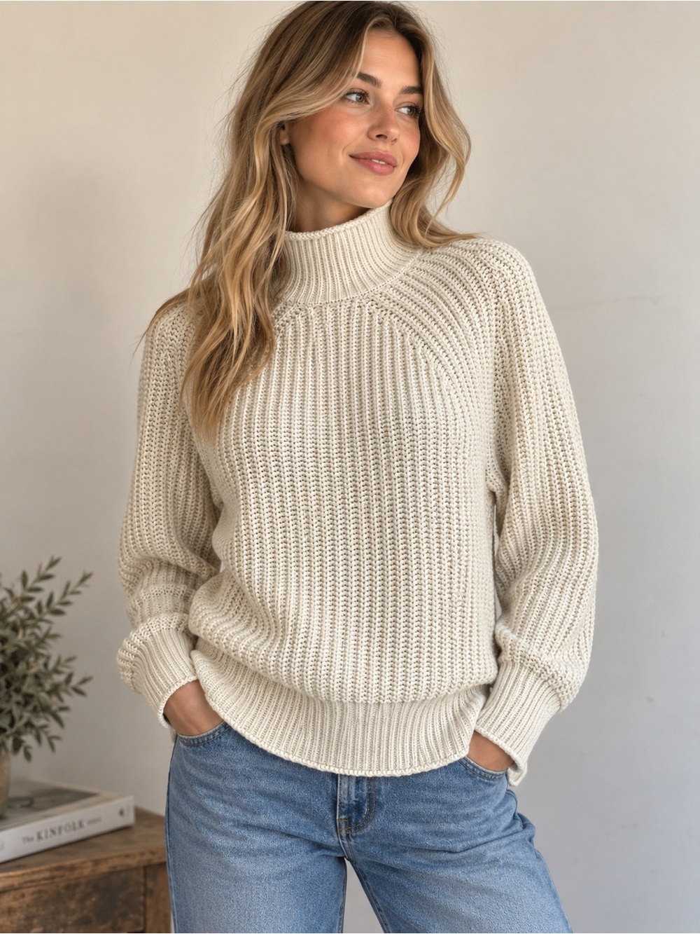J Crew cotton roll neck sweater